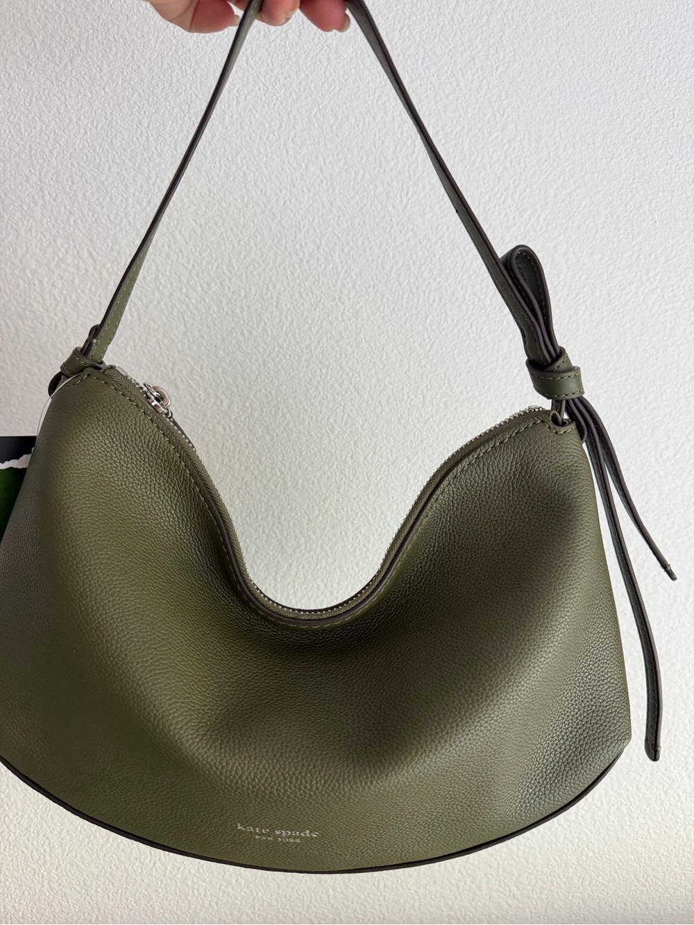 kate spade Olive Pebbled Leather Hobo Shoulder Bag